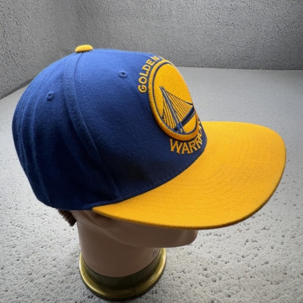 Golden State Warriors Hat Cap Snap Back Blue Yellow NBA Basketball Mitchell Ness - Picture 10 of 15